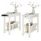 Gymax 2 PCS Side Table End Table Nightstand w/ Bottom Storage Shelf and Rubber Wood Legs